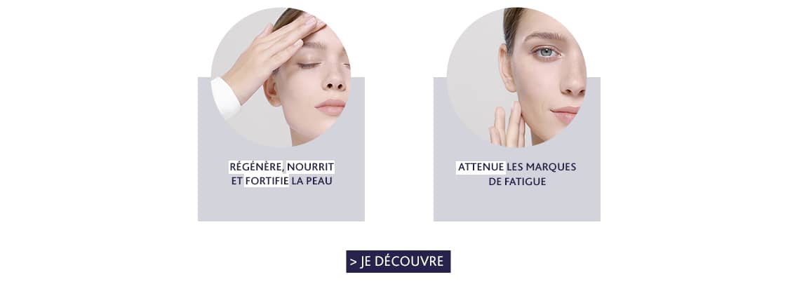 Régénère, nourrit, fortifie la peau, atténue les marques de fatigue
